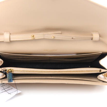Saint Laurent Grain De Poudre Matelasse Chevron Monogram Chain Wallet Nude Powder 5 of 8