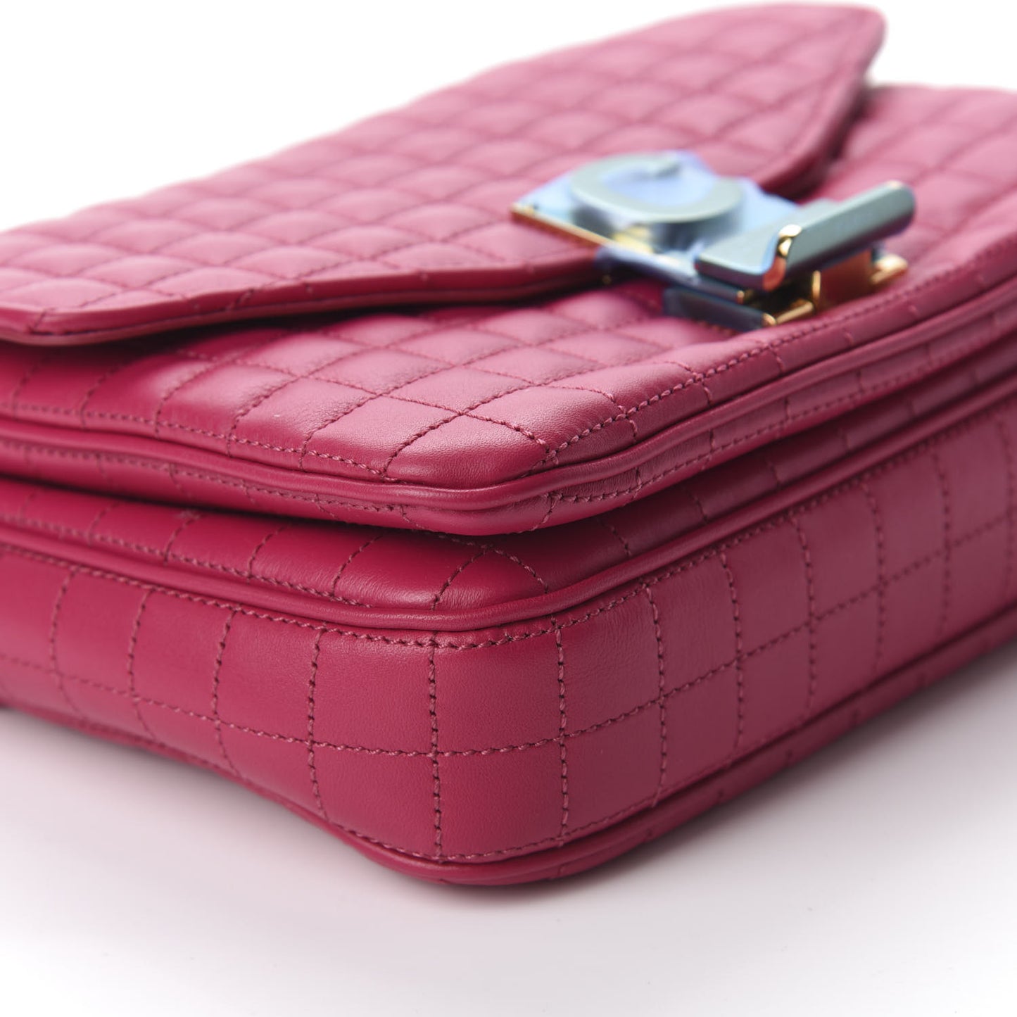 Calfskin Quilted Medium C Bag Pink