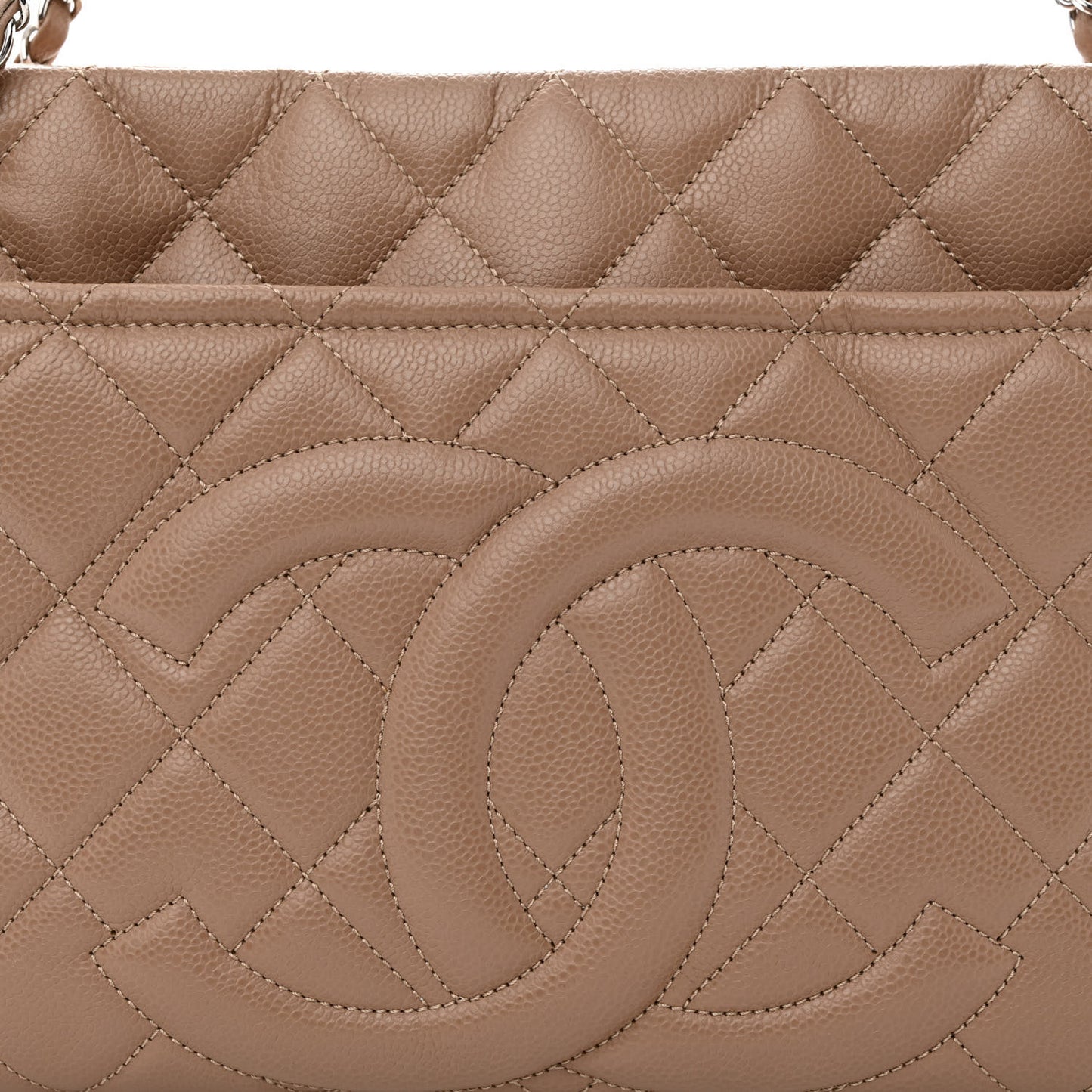 Caviar Quilted Timeless CC Soft Tote Beige