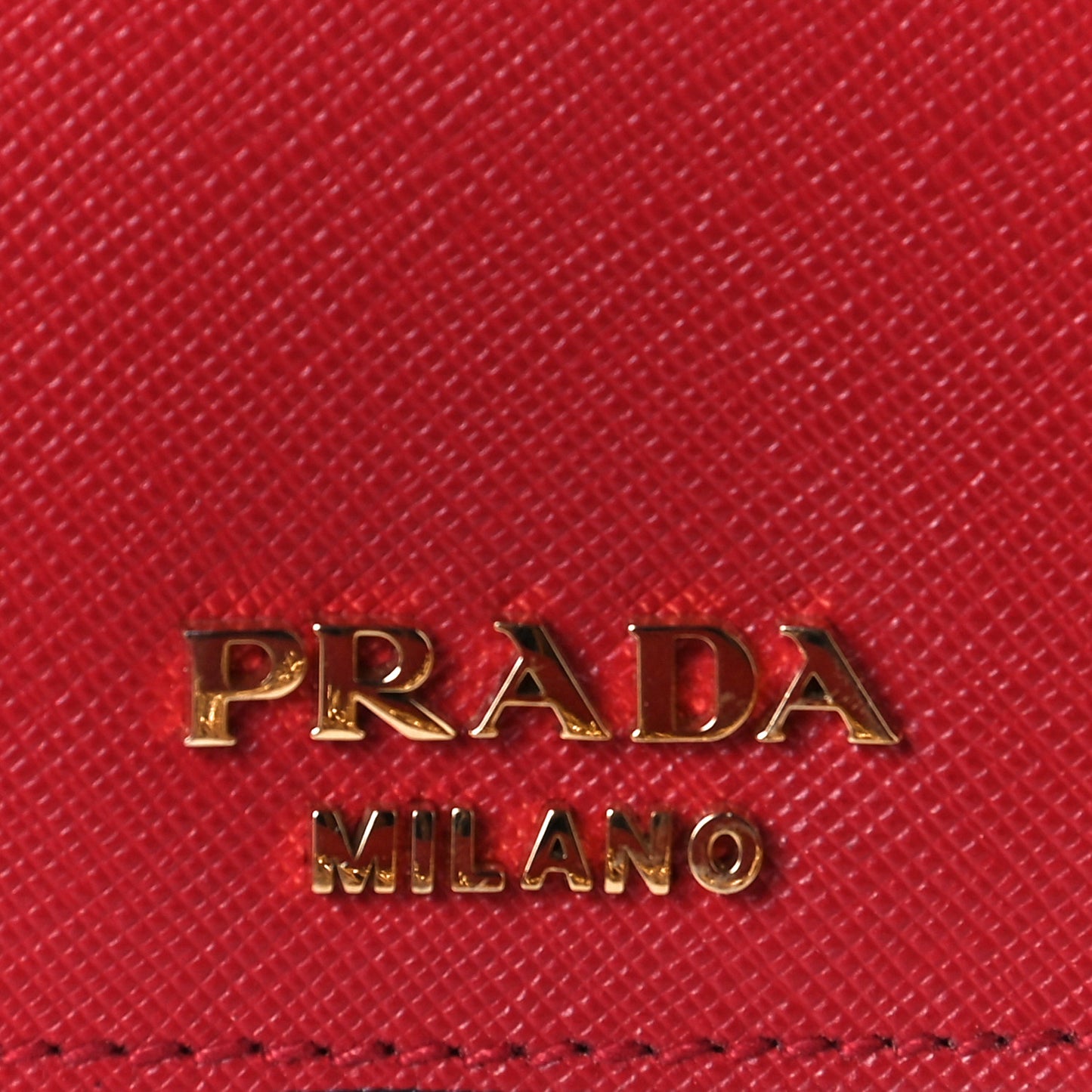 Saffiano Soft Calfskin Metal Triangle Logo Envelope Chain Shoulder Bag Fuoco