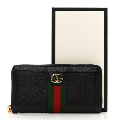 Gucci Calfskin Web Ophidia Zip Around Wallet Black 7 of 7