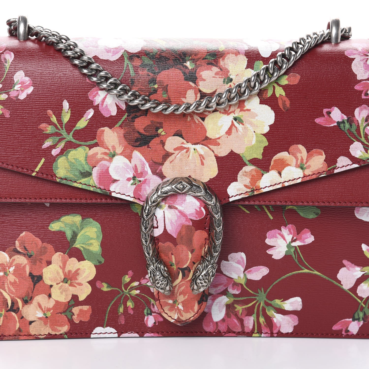 Gucci Calfskin Blooms Print Medium Dionysus Shoulder Bag Romantic Cherry Multicolor 7 of 9