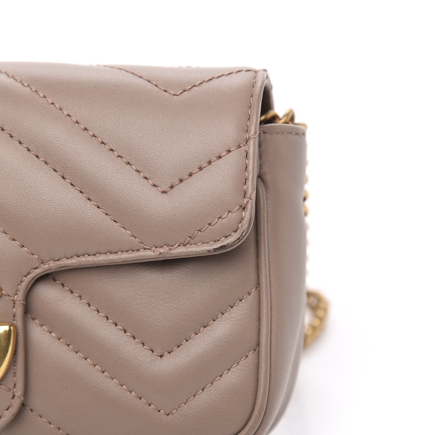 Gucci Calfskin Matelasse Super Mini GG Marmont Shoulder Bag Porcelain Rose 12 of 16