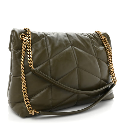 Saint Laurent Lambskin Quilted Medium Loulou Puffer Monogram Chain Satchel Seaweed 3 of 14