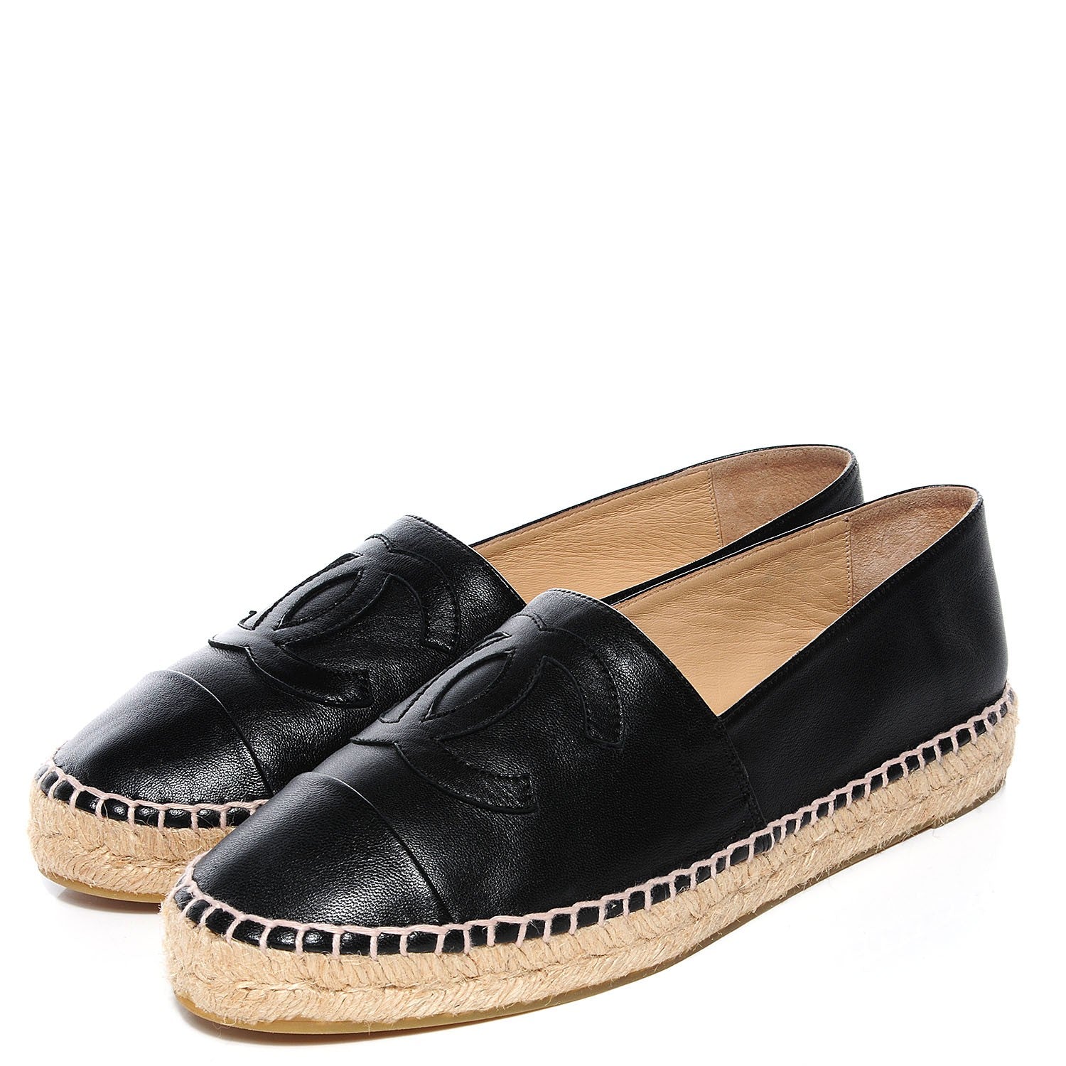 Chanel Lambskin CC Espadrilles 39 Black 3 of 9