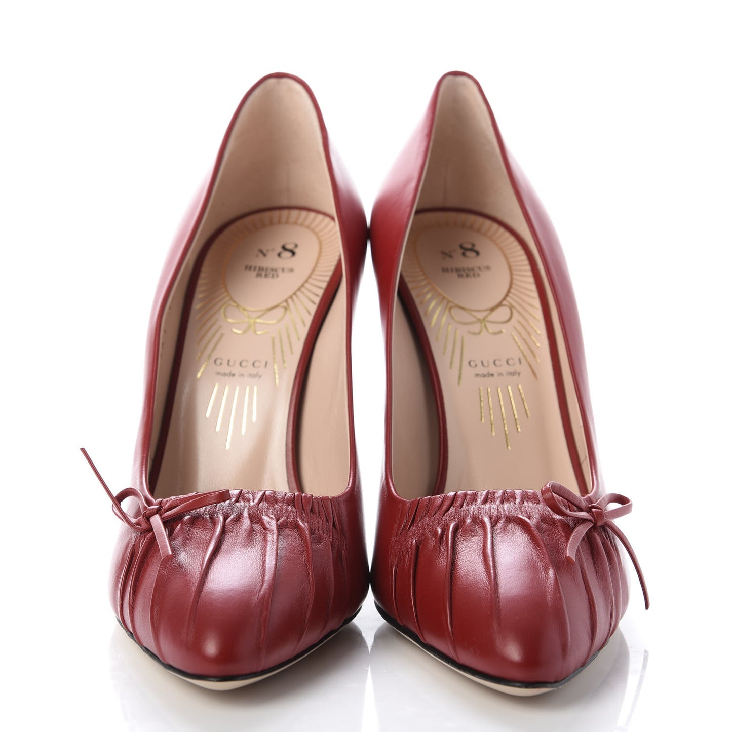 Nappa Bow High Heel Pumps 36.5 Hibiscus Red