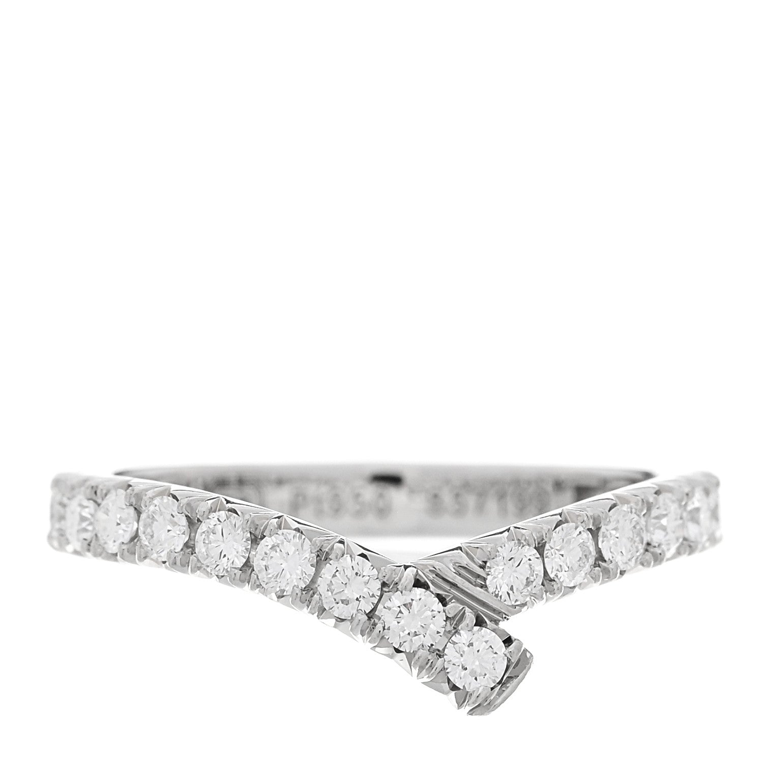 Harry Winston Platinum Diamond Ribbon Wedding Band Ring 50 5.25 1 of 4