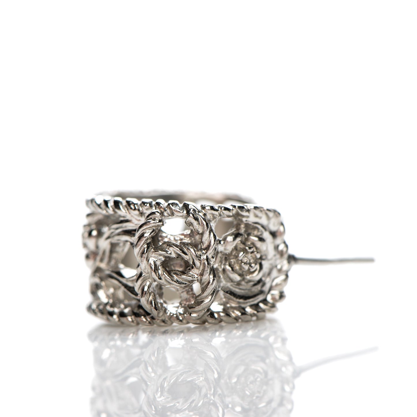 CC Camellia Hoop Earrings Silver