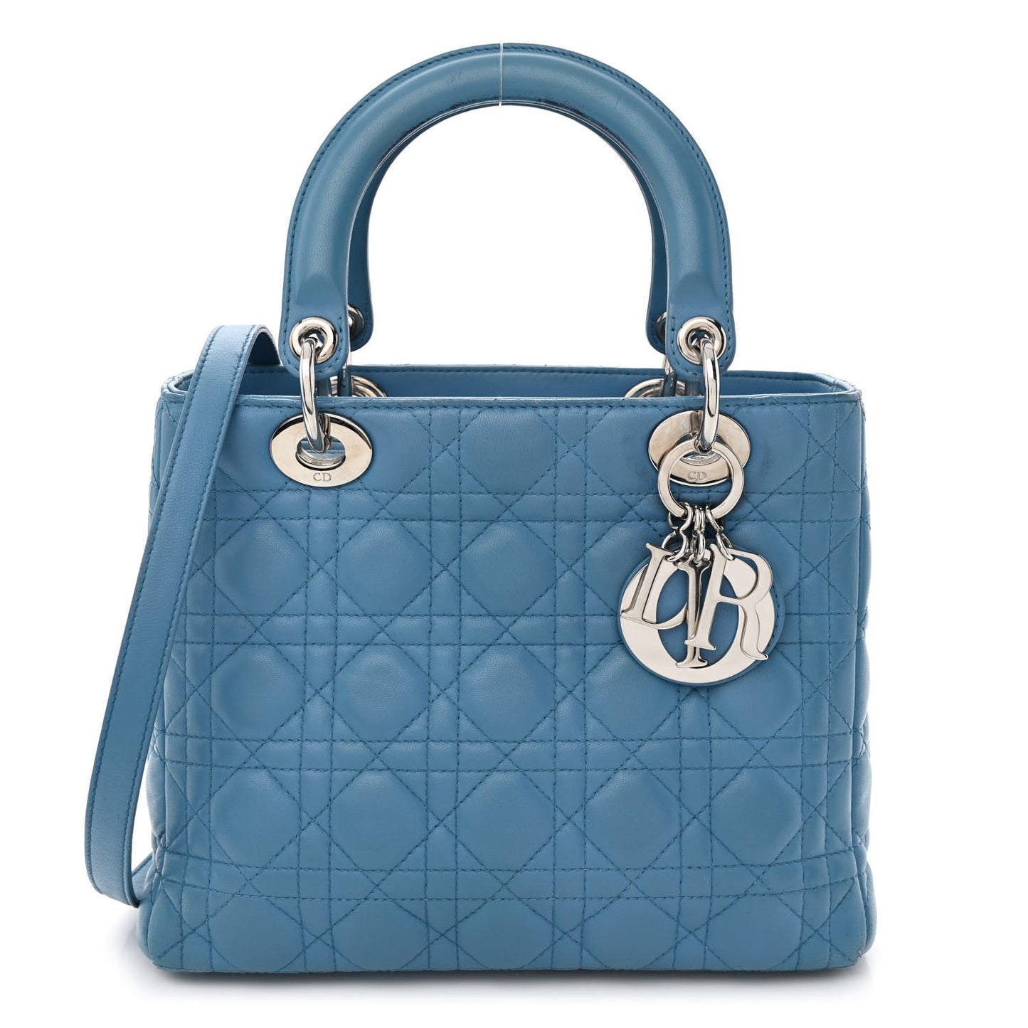 Lambskin Cannage Medium Lady Dior Blue