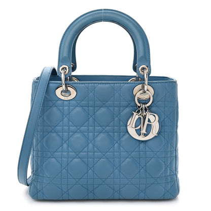 Christian Dior Lambskin Cannage Medium Lady Dior Blue 1 of 18