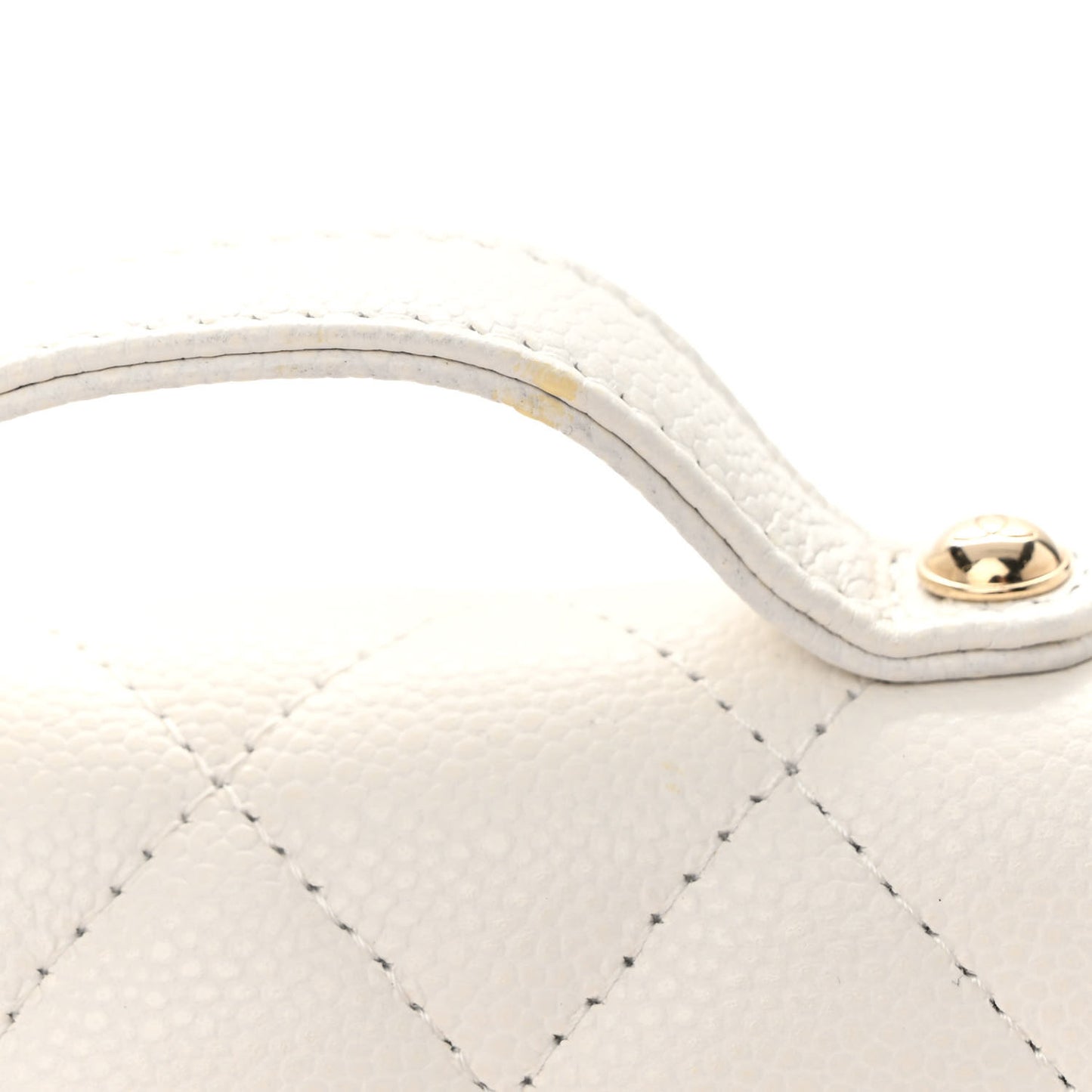 Caviar Quilted Business Affinity Clutch With Chain Flap White