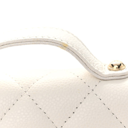 Chanel Caviar Quilted Business Affinity Clutch With Chain Flap White 13 of 15