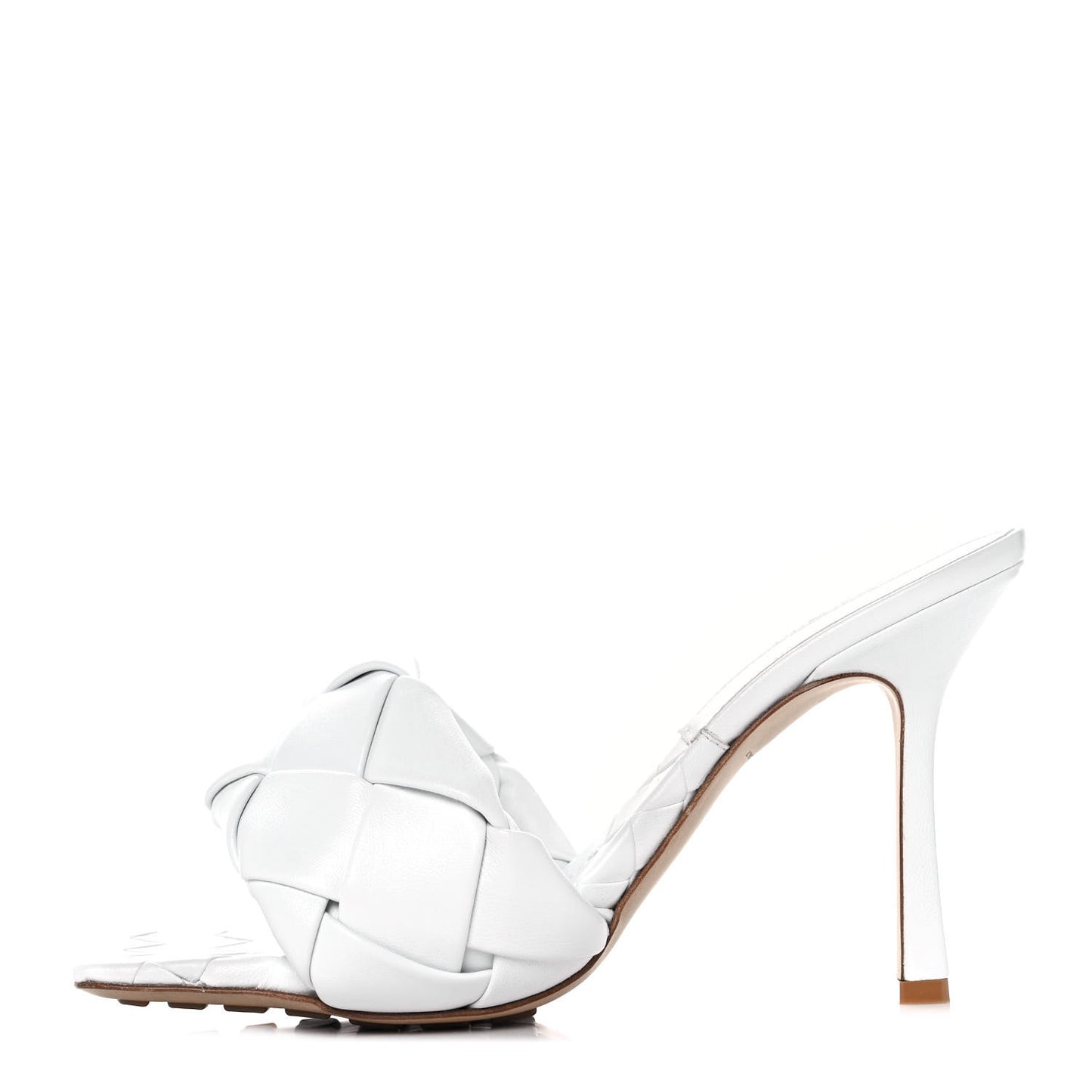 Nappa Maxi Intrecciato Lido Mule Sandals 40 Optic White