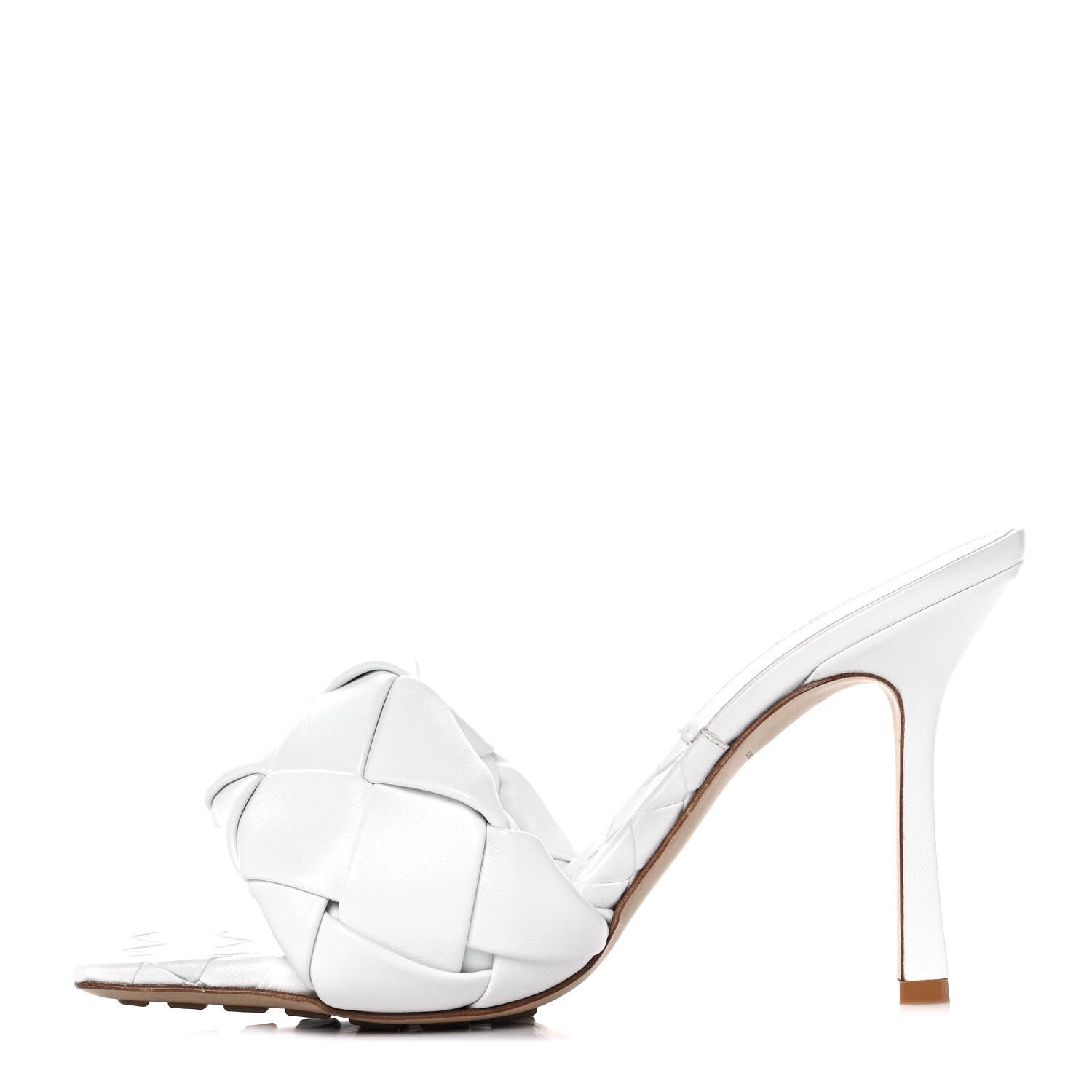 Bottega Veneta Nappa Maxi Intrecciato Lido Mule Sandals 40 Optic White 1 of 8