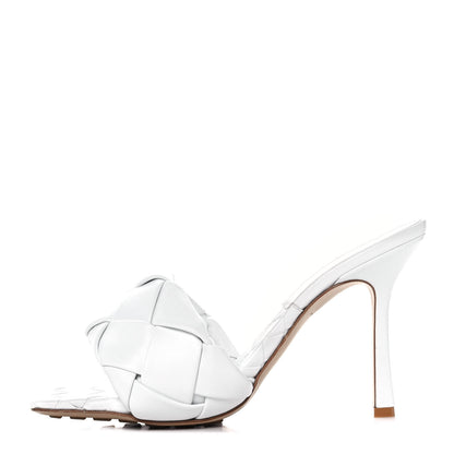 Bottega Veneta Nappa Maxi Intrecciato Lido Mule Sandals 40 Optic White 1 of 8