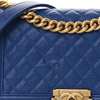 Chanel Caviar Quilted Medium Boy Flap Blue 11 of 11