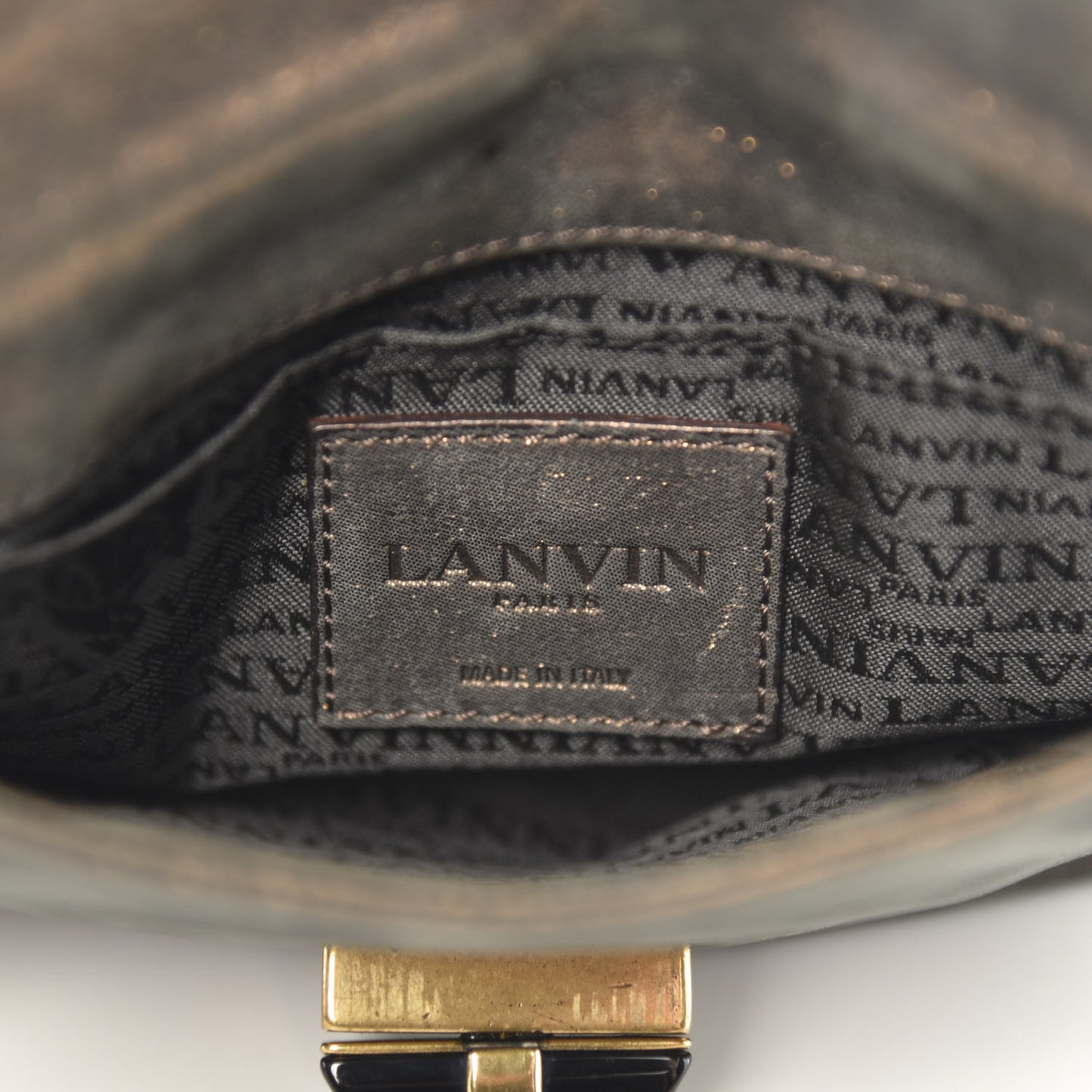 Metallic Lambskin Mini Happy Pop Crossbody Bronze