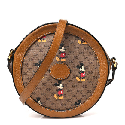 Gucci X DISNEY Mini Vintage GG Supreme Monogram Mickey Mouse Round Shoulder Bag Beige Vintage Sun Oil 1 of 12