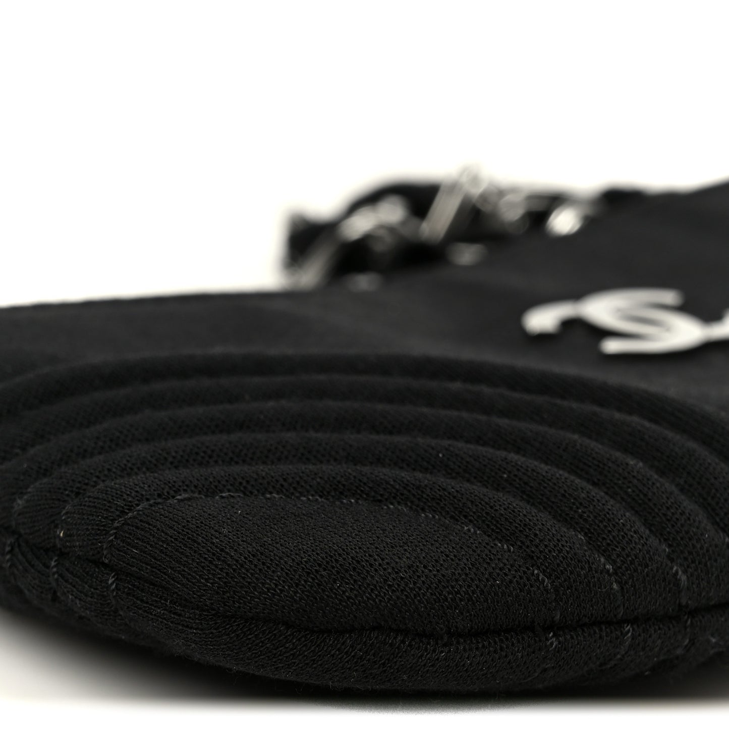 Jersey Quilted Mini Shoulder Bag Black