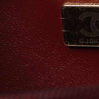 Chanel Lambskin Quilted Top Handle Clutch With Chain Burgundy 8 of 11