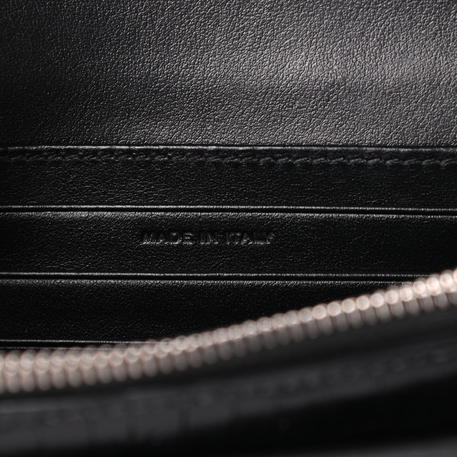 Saint Laurent Calfskin Crocodile Embossed Monogram Sunset Chain Wallet Black 6 of 8