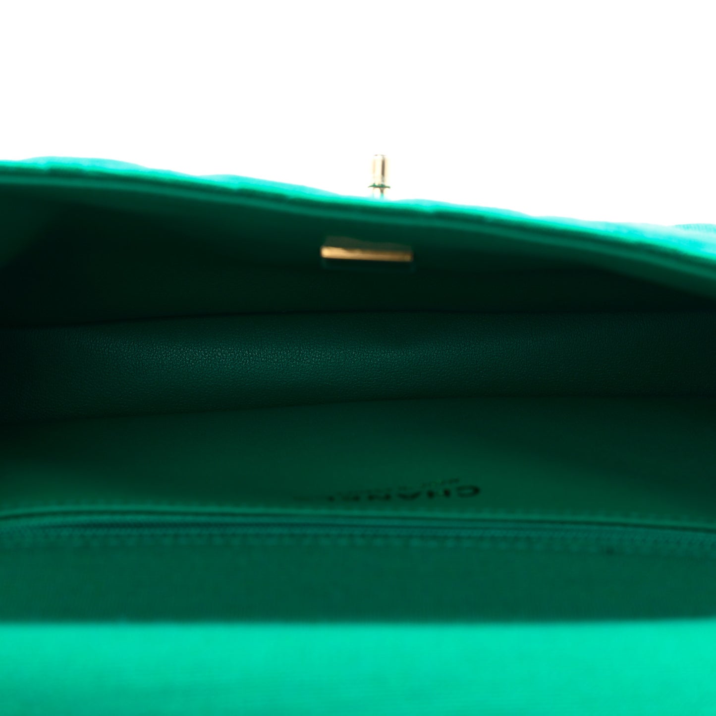 Wool Jersey Flap Clutch Green