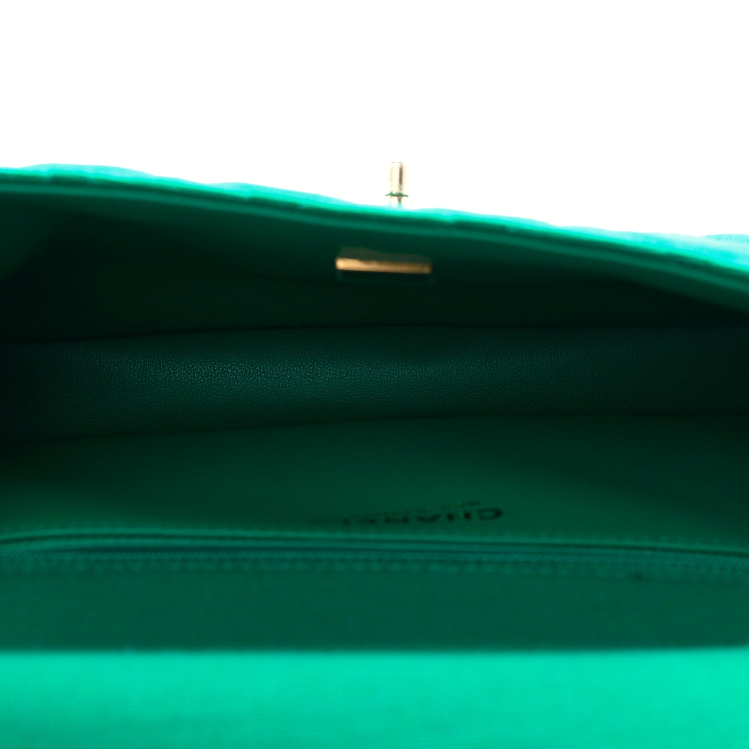 Chanel Wool Jersey Flap Clutch Green 5 of 9