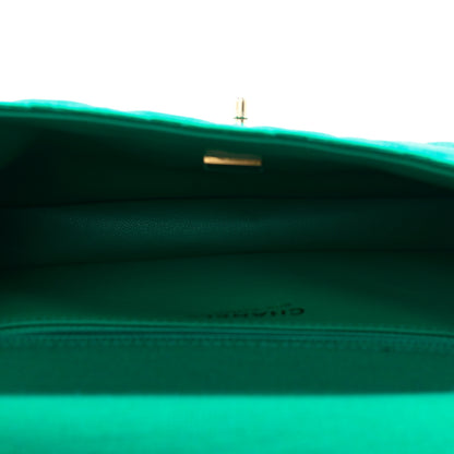 Chanel Wool Jersey Flap Clutch Green 5 of 9