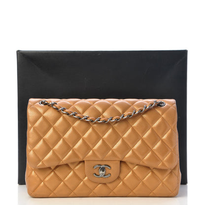 Chanel Metallic Caviar Quilted Jumbo Double Flap Copper 8 of 8