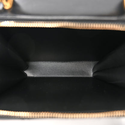 Chanel Shiny Calfskin Quilted Top Handle Vanity Black 6 of 13