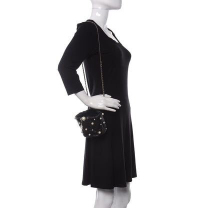 Chanel Lambskin Quilted Pearl Mini About Pearls Drawstring Bag Black 2 of 11