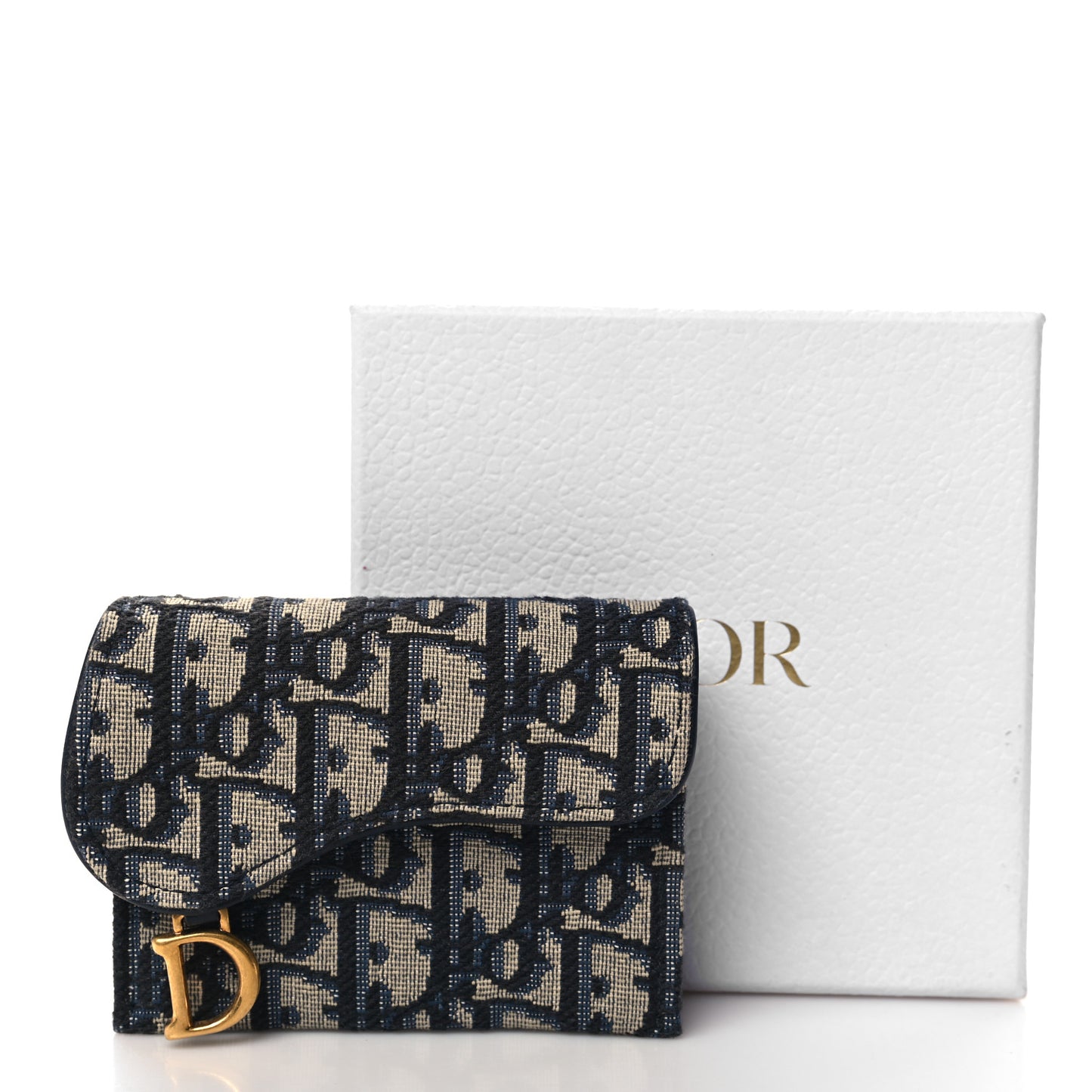 Oblique Saddle 5-Gusset Card Holder Blue