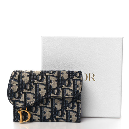 Christian Dior Oblique Saddle 5-Gusset Card Holder Blue 8 of 8