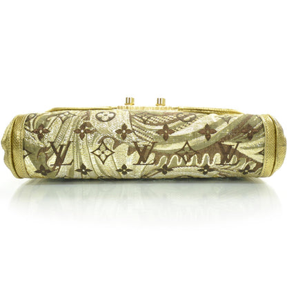 Louis Vuitton Monogram Brocade Thalie Clutch Gold 5 of 8