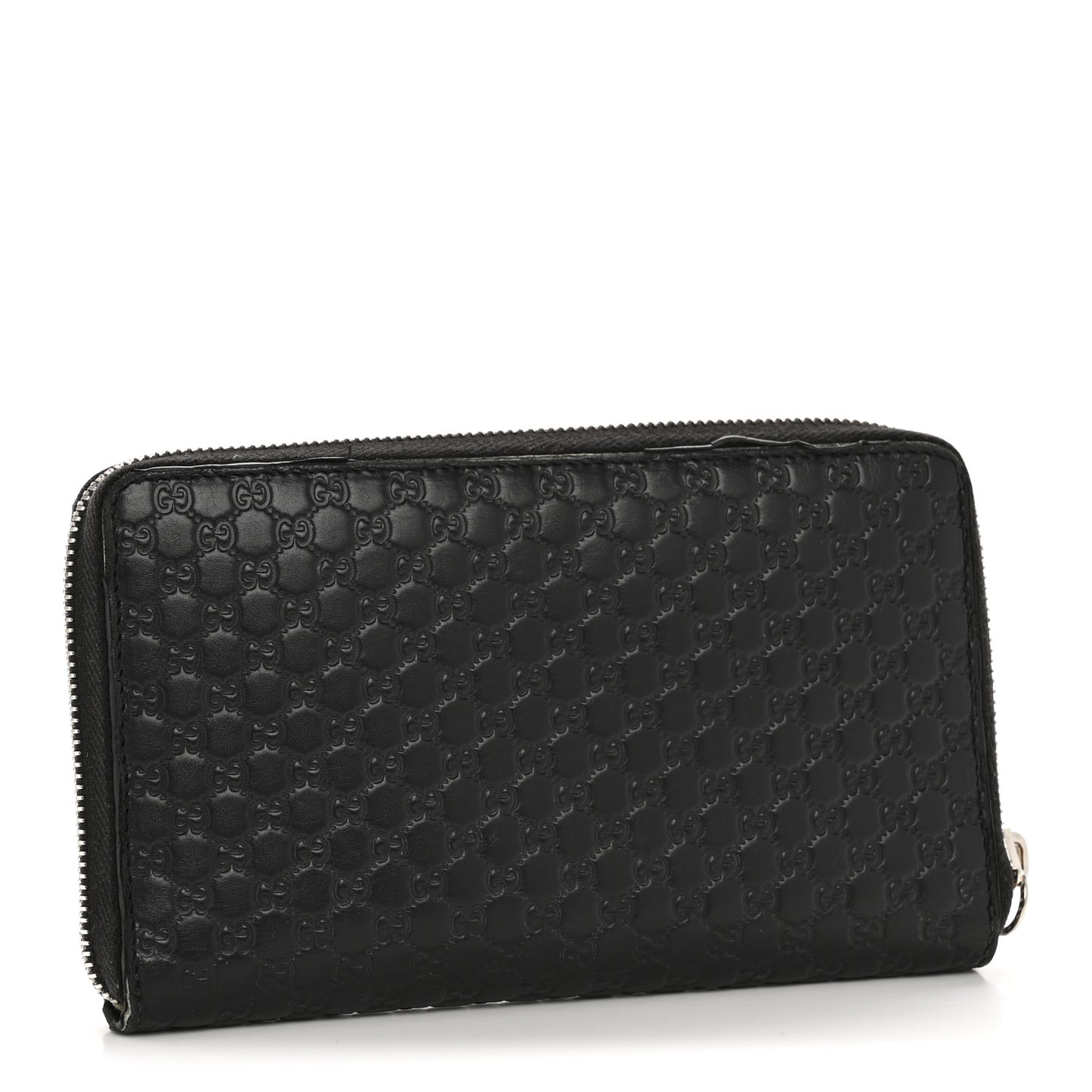 Microguccissima Large Zip Around Organizer Wallet Black