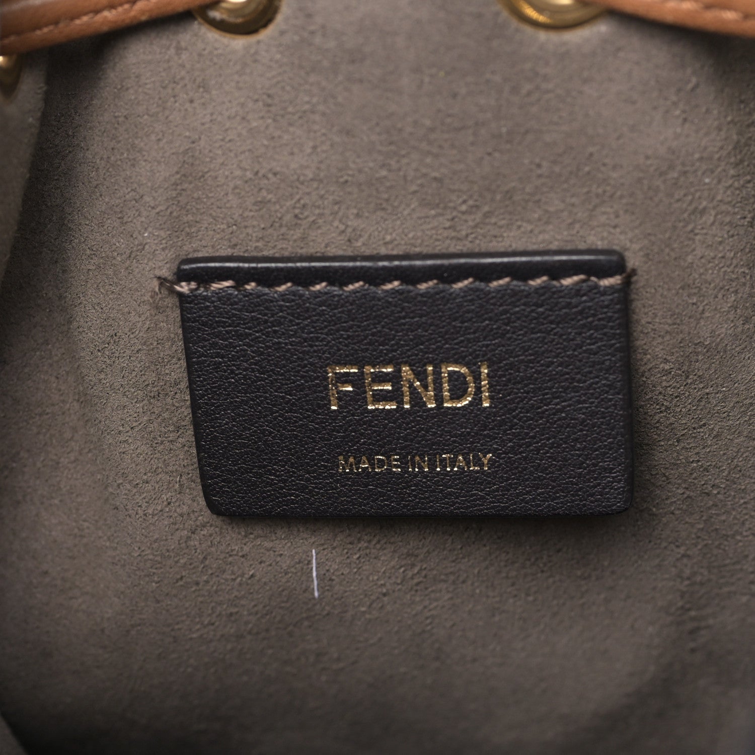 Fendi Vitello Liberty F is Fendi FF 1974 Embossed Mini Mon Tresor Bucket Bag Caramello 6 of 9