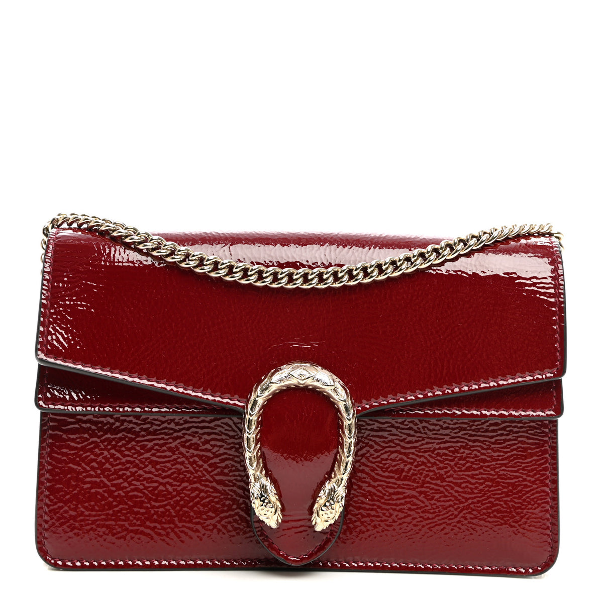 Gucci Crinkled Patent Mini Dionysus Shoulder Bag Rosso Ancora Red 1 of 10