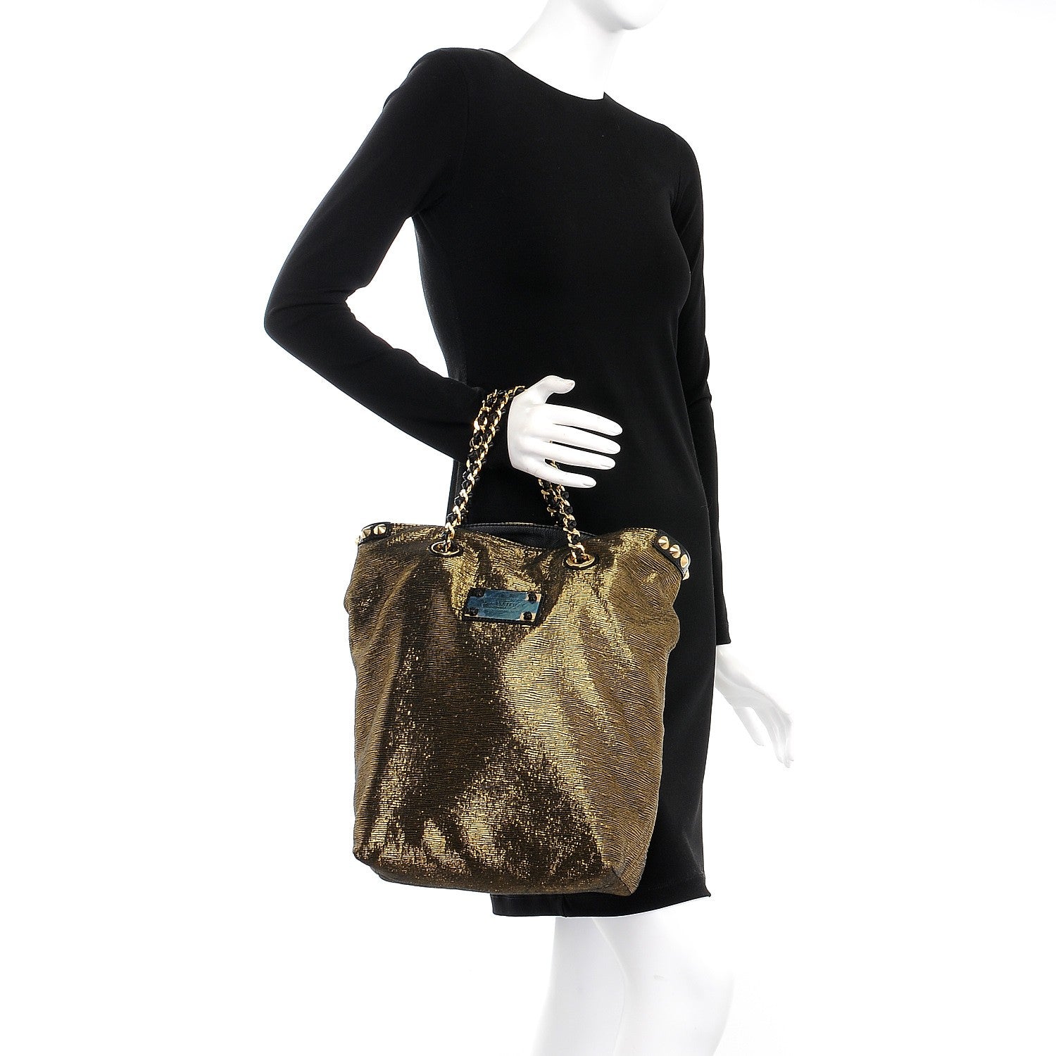 Louis Vuitton Metallic Jacquard Double Jeu Tote Gold 2 of 7