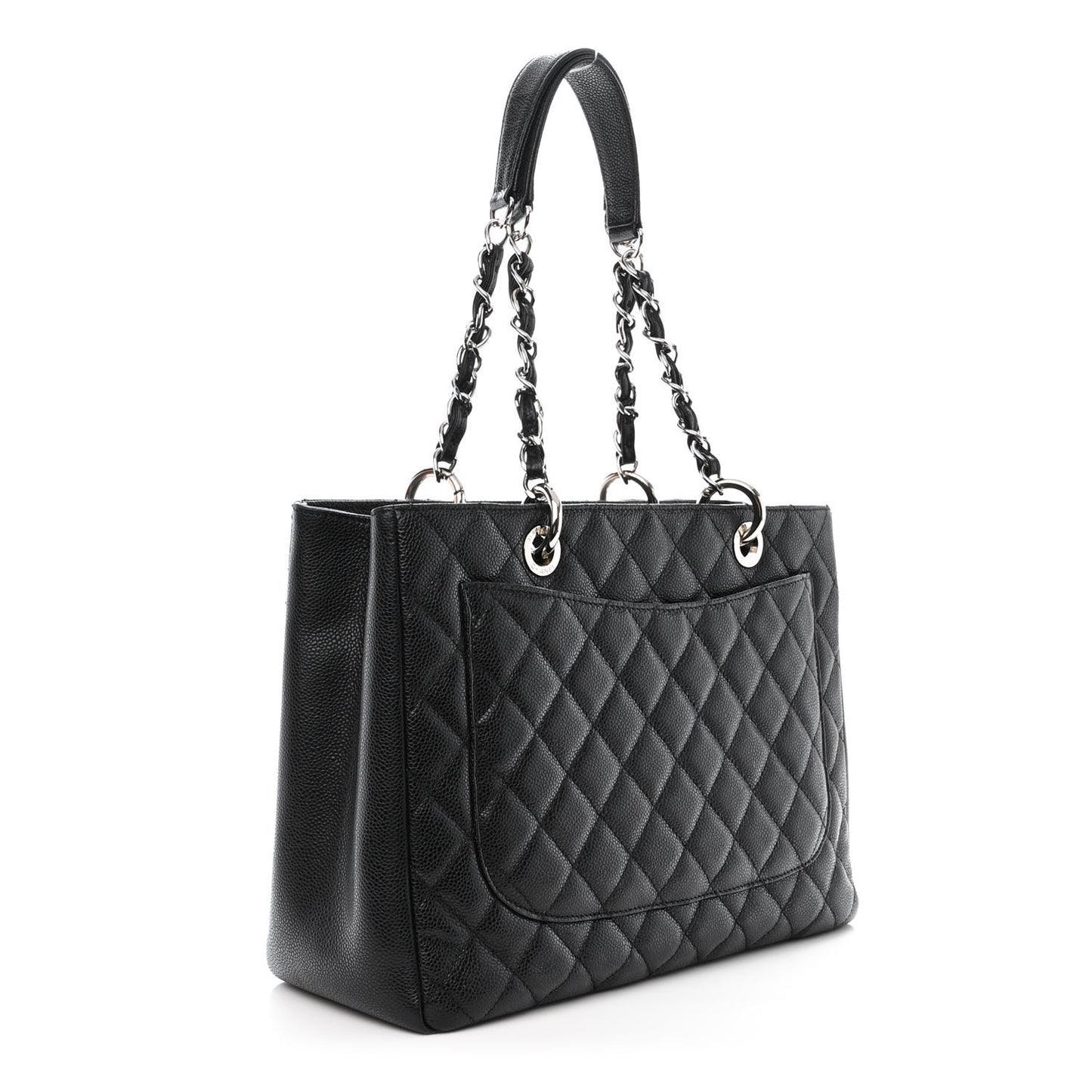 Caviar Quilted Grand Shopping Tote GST Black