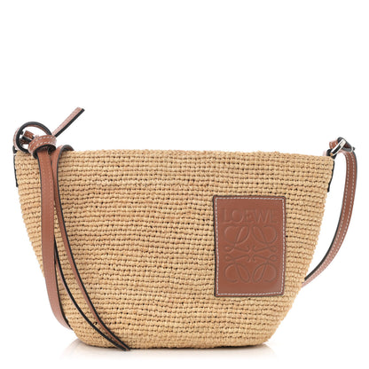Loewe Calfskin Raffia Paulas Ibiza Pochette Bag Natural Tan 1 of 10