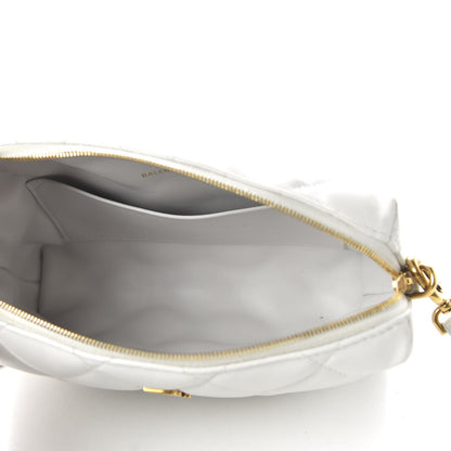 Balenciaga Nappa Calfskin Quilted Touch B Camera Shoulder Bag White 5 of 9