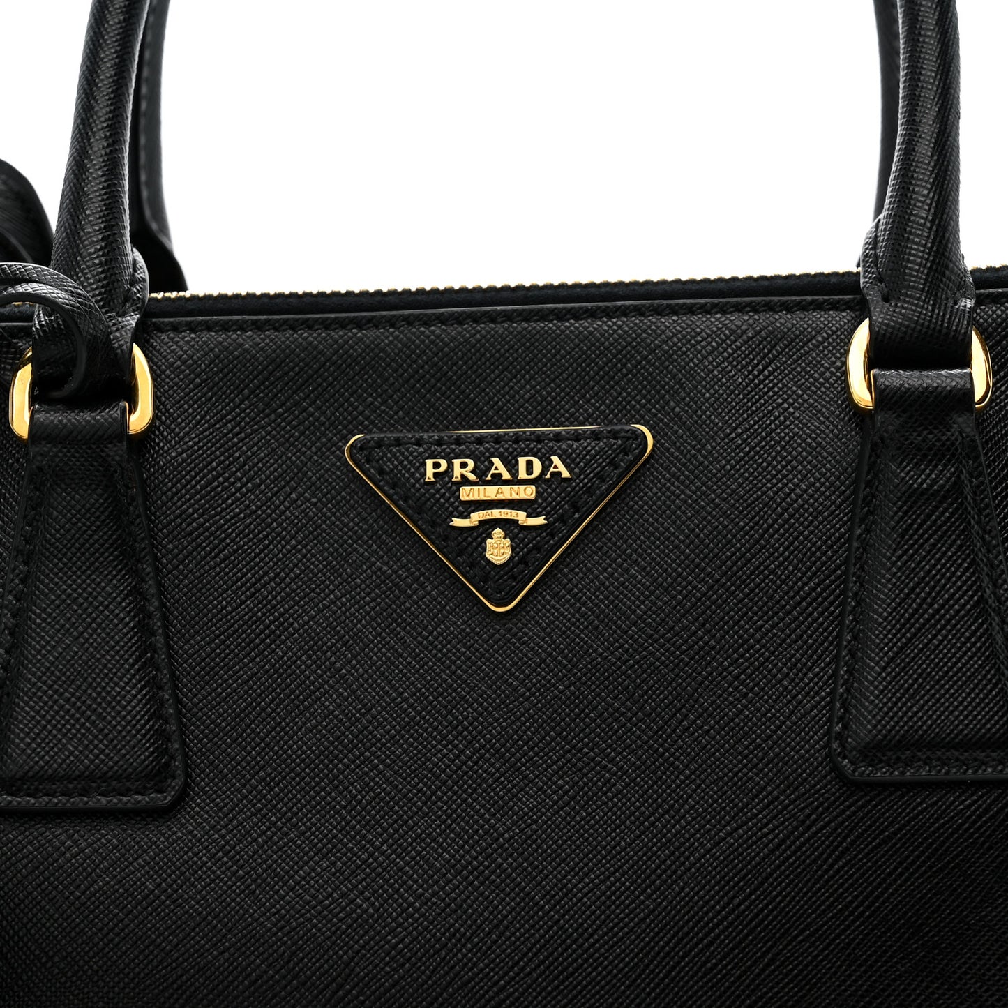 Saffiano Small Galleria Double Zip Tote Black