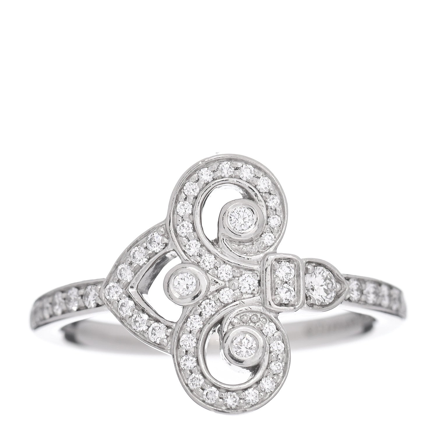 Tiffany Platinum Diamond Fleur de Lis Ring 51 5.75 1 of 5