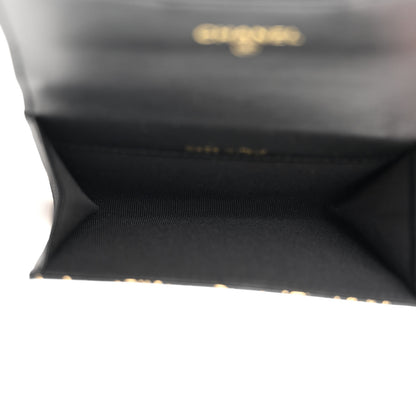 Chanel Calfskin Crocodile Embossed Graffiti 2.55 Cocodile Reissue Flap Card Holder Black Gold 5 of 9
