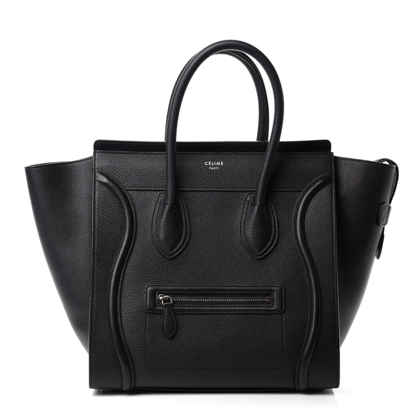Drummed Calfskin Mini Luggage Black