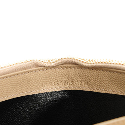 Saint Laurent Grain De Poudre Matelasse Chevron Monogram Flap Wallet Nude Powder 7 of 7