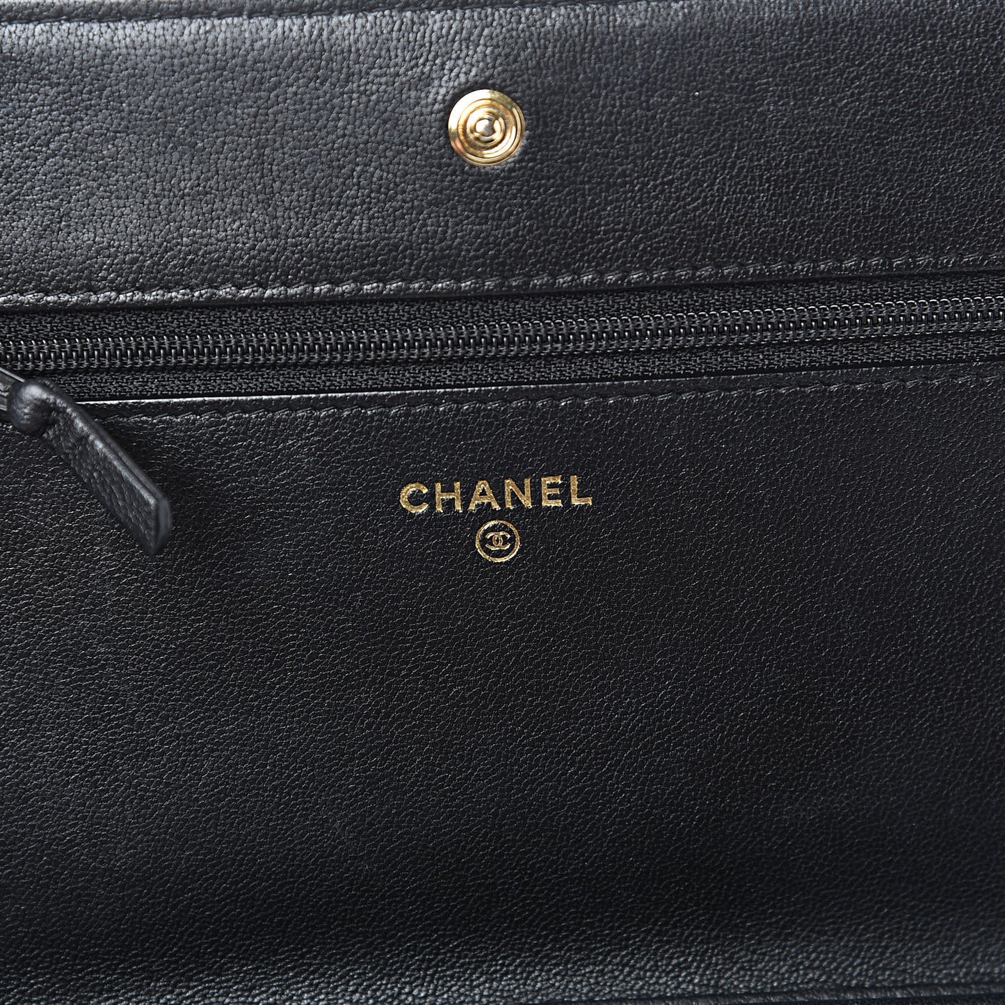 Sheepskin Quilted Mademoiselle Vintage Wallet On Chain WOC Black