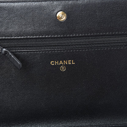 Chanel Sheepskin Quilted Mademoiselle Vintage Wallet On Chain WOC Black 6 of 13