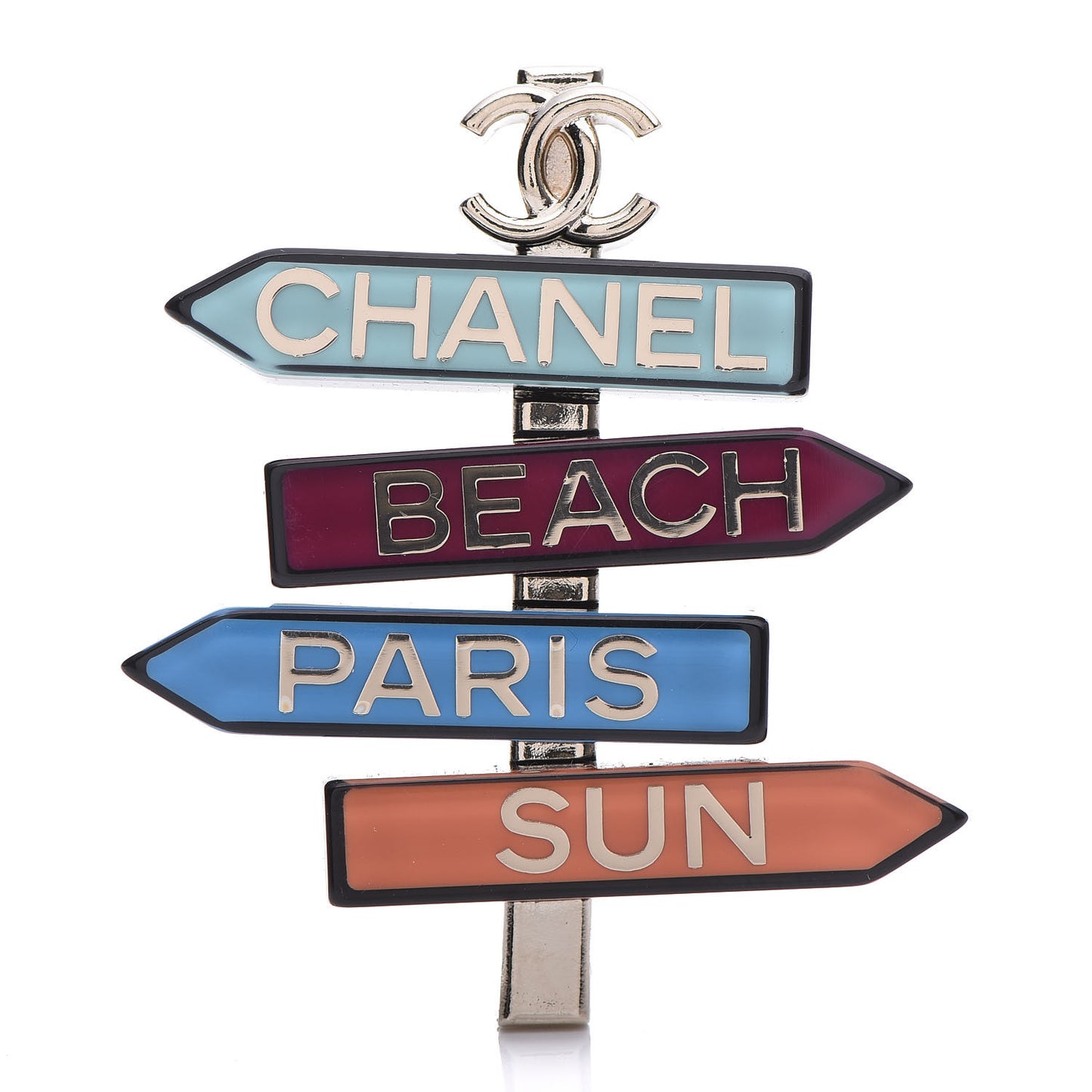 Resin By The Sea Sign Brooch Multicolor