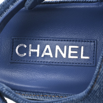 Chanel Printed Denim CC Dad Sandals 37.5 Light Blue 9 of 13